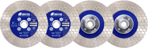 Vista 8 de SHDIATOOL Hoja de sierra de diamante de 4 pulgadas, rueda de disco de molienda de corte de azulejos de 4.134 in para piedra artificial de granito