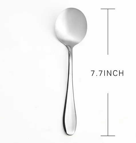 Vista 6 de Cucharas de sopa grandes/cucharas de caldo de acero inoxidable, 12 piezas, 7.7 pulgadas