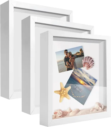 Vista 10 de Marco expositor 4x6 tipo shadow box, de madera con plexiglás, caja expositora para objetos de interés, medallas, manualidades, entradas y fotos
