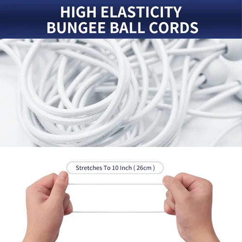 Vista 5 de EMEKIAN Cuerdas elásticas de bolas de 6 pulgadas, correa elástica resistente a los rayos UV, cordón de amarre reutilizable con bolas, cables