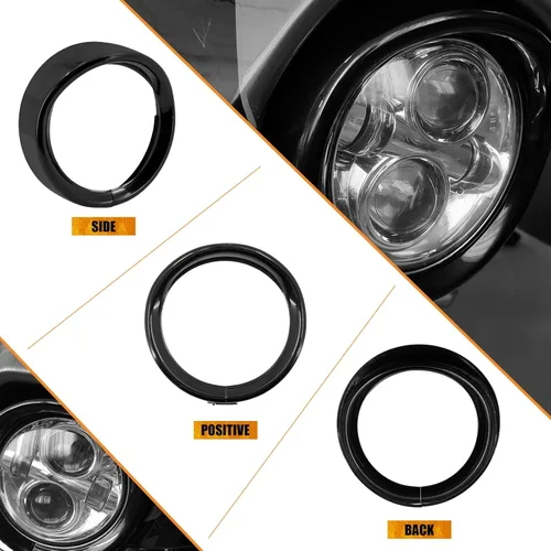 Vista 3 de Anillo de visera para faros delanteros de motocicleta de 7 pulgadas, ajuste para Harley Touring Road King Street Glide Electra Glide Tri Glide 2014