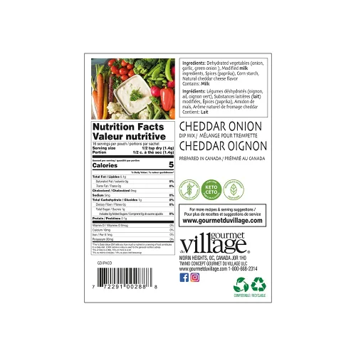 Vista 2 de Gourmet du Village Recipe Box - Cheddar and Onion Dip Mix