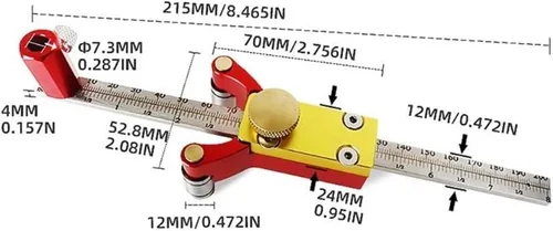 Vista 3 de Últimos Modelos Regla Multifuncional de Trazado Regla de Líneas Paralelas Herramienta de Dibujo Calibrador con Medida de Arco Recto Herramienta