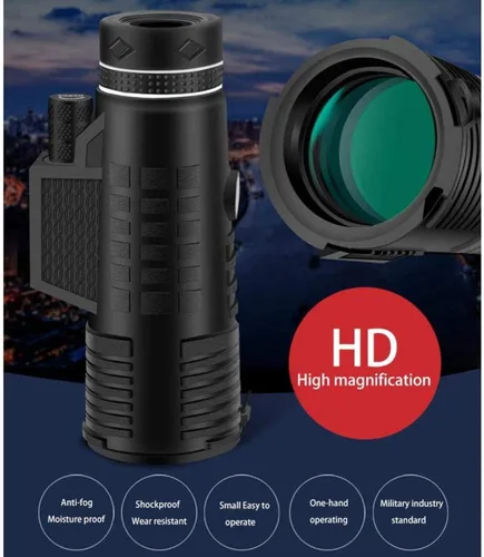 Vista 3 de Portable Binoculars High Power 50x60 Monocular Telescope, High Monocular Compact with Monocular BAK4 Prism Lens with Smartphone Adapter and Tripod