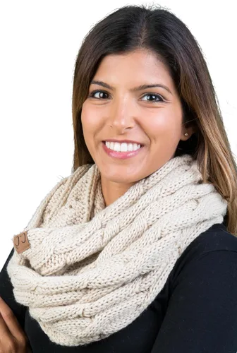 Vista 3 de Funky Junque Women's Scarf Matching Ribbed Winter Warm Cable Knit Infinity Circle Wrap