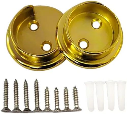 Vista 30 de QCAA Juego de soportes de barra de armario de metal sólido resistente, 1-3/8'', blanco mate, 4 pares, fabricado en Taiwán