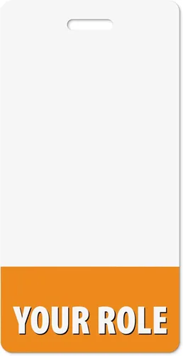 Vista 13 de Personalizado Badge Buddy – en color burdeos – Vertical – Tarjeta de respaldo de doble cara – Duradera y resistente al agua, ideal para profesores