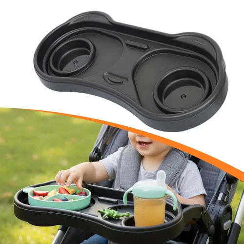 Vista 4 de Universal Snack Tray for Stroller Gripper Accessory Travel Dinner Table Cup Holder Tray