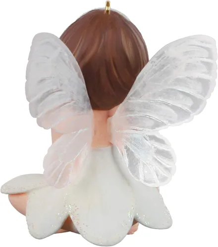 Vista 2 de Hallmark Keepsake Adorno de Navidad de plástico 2021, Fairy Messengers Freesia Fairy