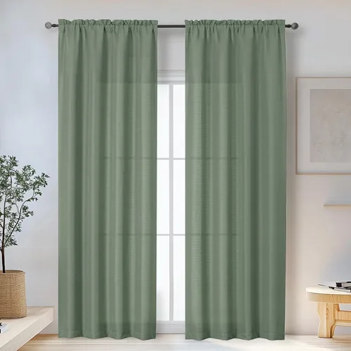 Vista 31 de OWENIE Bob Juego de 2 Paneles de Cortinas Negras de Cocina para Ventanas de 36 Pulgadas de Largo, Cortinas Cortas de Café con Textura de Lino