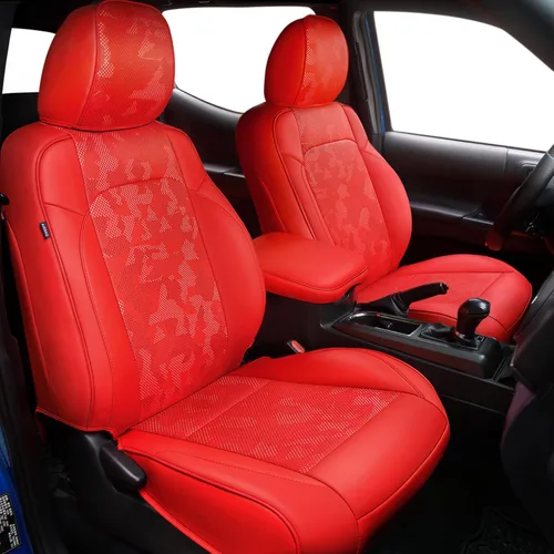 Vista 16 de Carlimeki Fundas de asiento personalizadas para Tacoma 2005 2006 2007 2008 2009 2010 2011 2012 2013 2014 2015 Crew Cab 2ª Gen Tacoma Base