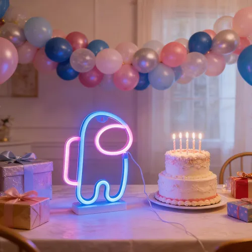 Vista 6 de Nordstylee Luces de neón con forma de astronauta para colgar luces de neón decorativas con USB o pilas para el hogar, dormitorio, bar, restaurante