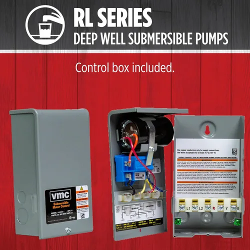 Vista 6 de Red Lion RL12G10-3W2V Bomba sumergible de pozo profundo de 4 pulgadas con caja de control, 1 HP, 12 GPM, 3 hilos, 230 voltios, acero, 14942407