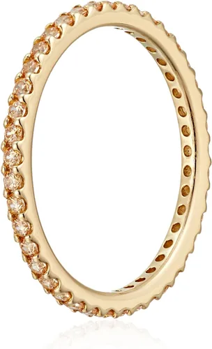 Vista 2 de Tienda Collection Plated Sterling Silver Round-Cut All-Around Band Ring made with Infinite Elements Zirconia