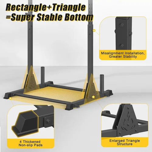 Vista 6 de Jusgym Pull Up Station, Strength Training Workout Pull Up Bar Free Standing for Home Gym, Adjustable Heavy Duty Pullup Bar Station Outdoor/Indoor