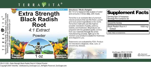 Vista 4 de Polvo de extracto de raíz de rábano negro extra fuerte 4:1 (1 oz, ZIN: 511235)