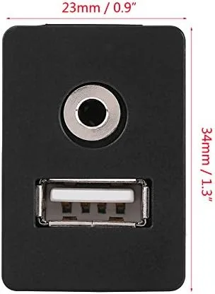 Vista 5 de Dilwe Soporte de extensión AUX, cable de montaje empotrado en panel USB para automóvil, barco y motocicleta