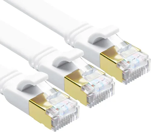 Vista 16 de Yauhody Cable Ethernet CAT 8 de 6 pies, paquete de 5 cables planos CAT8, más rápido que CAT7/CAT6/CAT5e, cable LAN SFTP de alta velocidad de 40 Gbps