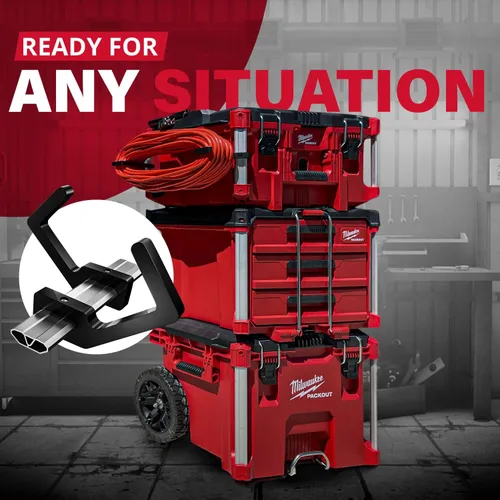 Vista 6 de Soporte para cable de extensión Packout para sistema Alpha Rail Compatible con Milwaukee Packout Tool Box - Se ajusta a organizadores Packout