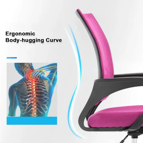 Vista 6 de Silla de escritorio de malla, silla de oficina ergonómica, silla de computadora con soporte lumbar y reposabrazos, silla de escritorio ajustable
