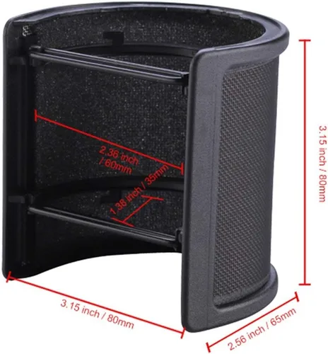 Vista 3 de Soporte para micrófono, con montaje flotante antivibración, con filtro de sonido y con enganche para micrófonos con diámetro de 1.81 pulgadas a 2.08