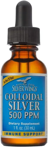 Vista 2 de Natural Path Silver Wings Plata coloidal 500PPM, apoyo inmunológico líquido marrón ámbar, 1 onza líquida (paquete de 1)