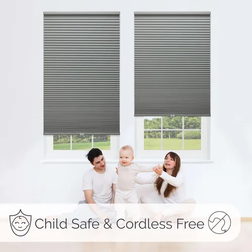 Vista 7 de Linen Avenue Persiana Celular Opaca Estándar Inalámbrica 18" A x 48" Al, Harvest (Llega 1/4" Más Estrecha)