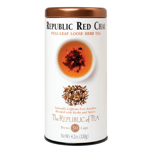 The Republic of Tea Republic Chai - Té rojo de hoja completa, 4.2 onzas / 50-60 tazas
