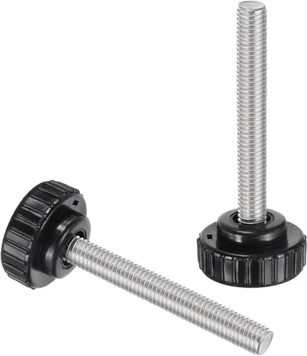 Vista 99 de uxcell 2 perillas de sujeción moleteadas M6 x 0.394 in métricas de acero inoxidable 304 rosca macho tornillo de pulgar en tipo 1.181 in cabeza