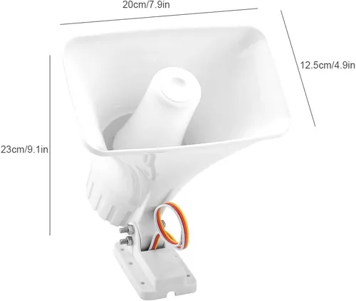 Vista 7 de Sirena de alarma electrónica cuerno 150dB sirena de seguridad interior/exterior DC 12V para el sistema de seguridad casero - blanco
