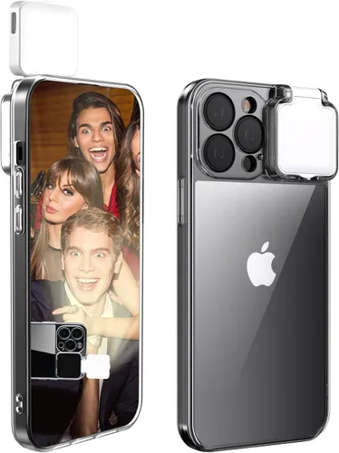 Vista 13 de Funda magnética con luz LED para selfie para iPhone 13 Pro Max, recargable, portátil, anillo de luz para selfie, maquillaje, Tiktok, transmisión