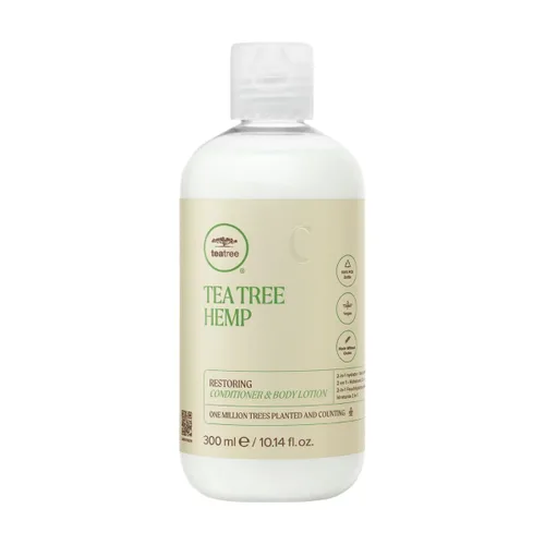 Tea Tree Acondicionador restaurador de cáñamo y loción corporal, hidratación 2 en 1, para todo tipo de cabello