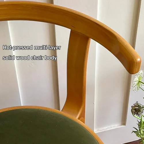 Vista 5 de Sillas de comedor de madera, silla de comedor tapizada, sillas de cocina apilables, asiento de tocador para comedor, sala de estudio, sala de estar