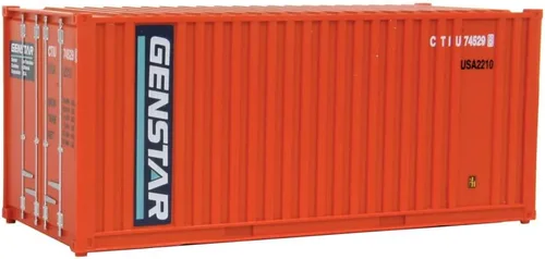 Vista 6 de Walthers SceneMaster Contenedor corrugado de 20' con panel plano-CAST (azul, blanco) 949-8009 Modelo de ferrocarril a escala HO - Modelo de carga