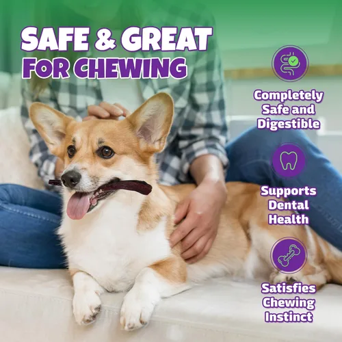 Vista 4 de Bully Sticks para perros procedentes y fabricados en Estados Unidos, sabor, forma y color totalmente naturales, palitos de pizza de 6 pulgadas