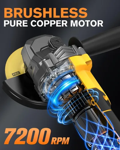 Vista 3 de Amoladora angular inalámbrica de 4-1/2 pulgadas, amoladora inalámbrica sin escobillas para Dewalt 20 V Max (solo herramienta), con protección