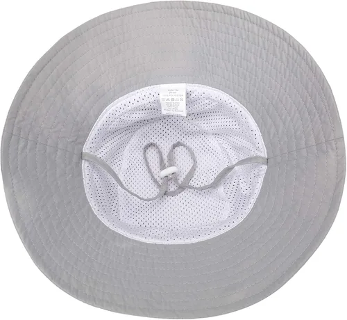 Vista 3 de Sombrero tipo pescador para bebés, niñas y niños pequeños con diseño de cara sonriente, ajustable, con protección solar UPF 50+, lindo diseño