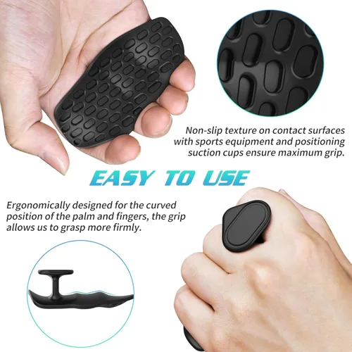 Vista 4 de Anti-Slip Workout Grips, Ergonomics Rubber Gym Grips, Weight Lifting Grips for Hand Protection, Workout Gym Gloves for Men and Women Deadlift