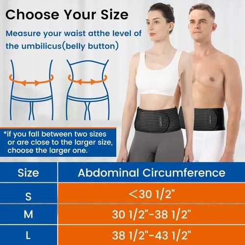Vista 5 de Cinturón de hernia umbilical para hombres y mujeres, carpeta abdominal con almohadilla de compresión, ayuda para la prevención de cirugía