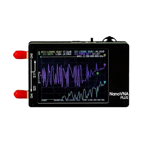 Spectrum Analyzer, 50Khz-2.7Ghz Vector Network Analyzer MF VHF UHF Nanovna Plus Antenna Testing Measuring Reflection Tool(Analyzer 32G SD Card)