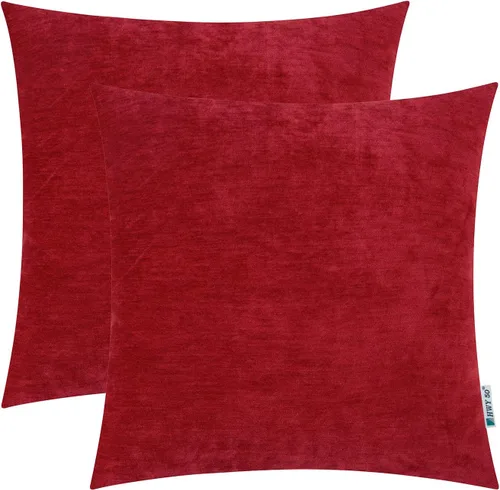 Vista 8 de HWY 50 Fundas de Almohadas Decorativas para Sofá 16 x 16 Pulgadas Juego de 2 Felpilla Suave Negro Sólido Fundas de Cojines para Sofá, Sala de Estar