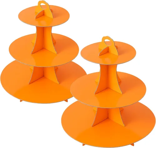 Vista 16 de Soleebee Soporte redondo de 3 niveles para cupcakes, torre de cartón para cupcakes, torre de soporte para pasteles de postre para decoración