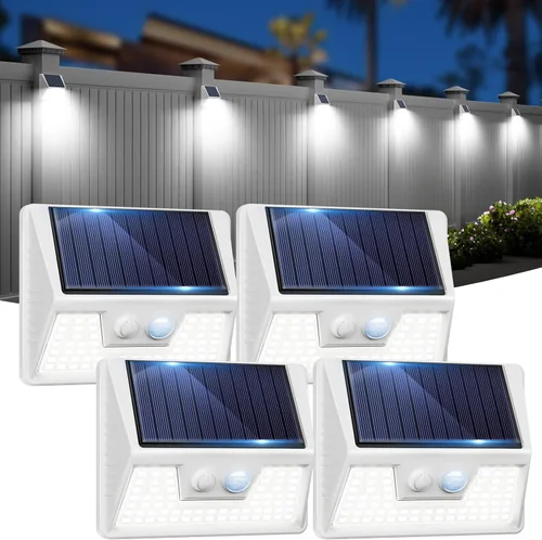 Vista 20 de vighep Paquete de 12 luces solares con sensor de movimiento para exteriores, luces impermeables para valla con 3 modos de iluminación, luces LED