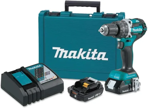 Makita XPH12R 18V LXT Kit de taladro de martillo inalámbrico compacto sin escobillas de iones de litio de 1/2 pulgada (2.0Ah),
