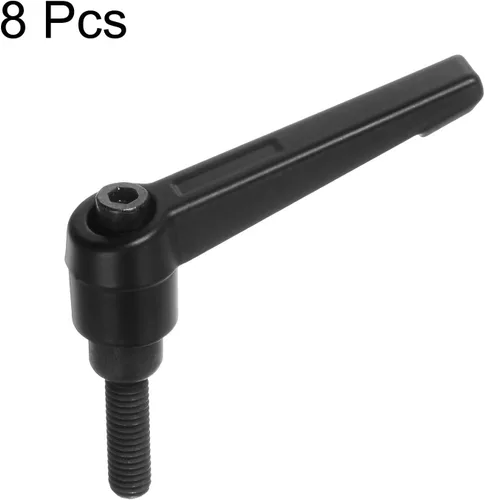 Vista 3 de HARFINGTON 8 manijas de palanca de sujeción ajustables M6 x 0.630 in de rosca macho, perillas de tornillo giratorio de bloqueo de trinquete