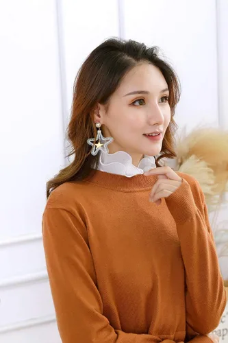 Vista 7 de SUZALA Women Half Shirt for Blouse, Dickey Collar False Fake Collars for Sweater Coat