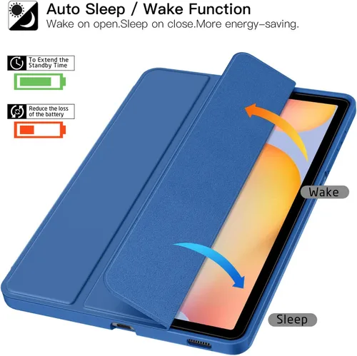 Vista 5 de ZtotopCases Funda para Galaxy Tab S6 Lite de 10.4 pulgadas 2024/2022/2020 con soporte para bolígrafo, función de encendido y apagado automático Negro