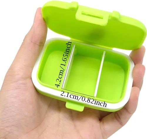 Vista 3 de Honbay 2PCS Vitamin Organizer Box Portable Small Pill Case with 3 Removable Compartments for Travel or Daily Use