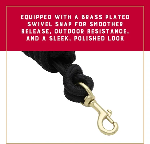 Vista 5 de Cuerda de Guía Weaver Equine Performance, Cuerda de Guía Larga para Caballo con Enganche Rápido para Cabestro, Agarre Suave y Cómodo, Equipo