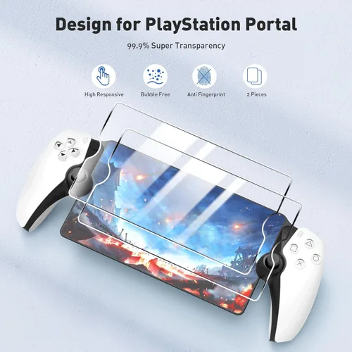 Vista 7 de Foluck 3 in 1 Accessories Set for PlayStation Portal Remote Player, EVA Carrying Case for PS5 Portal, Soft Silicone Protective Cover Skin, 2pcs